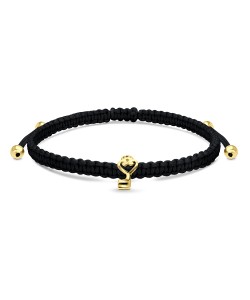 Gold Plated Silver Key with Matt Rope Bracelet BR-302-GP